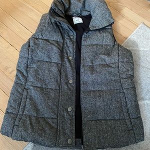 Gray Wool Fleece-Lined Vest